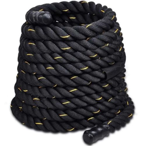 38mm Black Yellow Nylon Polyester Sling Rope MMA Fighting Rope 12M