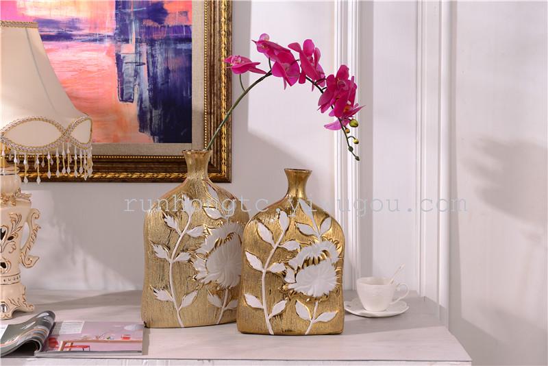 厂家直销 陶瓷花瓶拉丝工艺品摆件 简约时尚家居