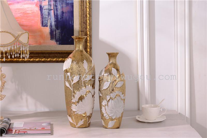 厂家直销 陶瓷花瓶拉丝工艺品摆件 简约时尚家居