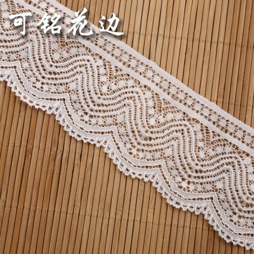 White Lace Elastic Clothing Accessories Fabric Wholesale