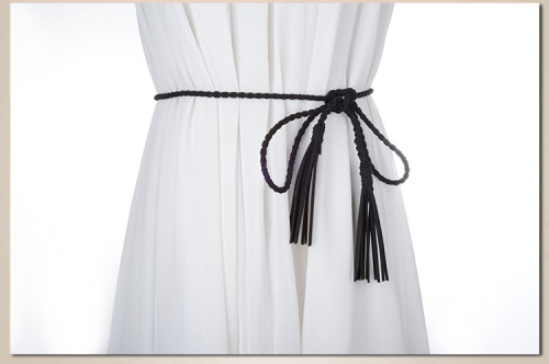 Fashionable All-Matching Women‘s Microfiber Knotted Thin Belt Accessory for Dresses Woven Mori Girl Artistic Style Belt Waist Chain