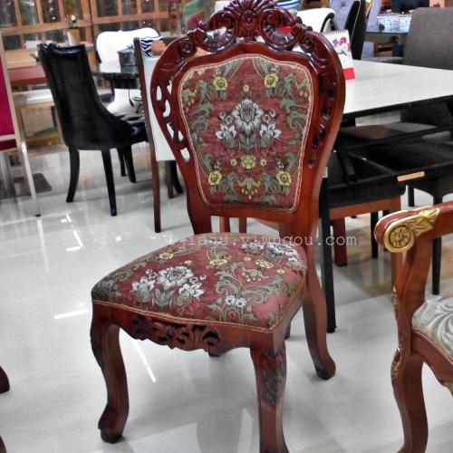 factory direct sale solid wood carved chair hotel compartment luxury dining chair european carved chair