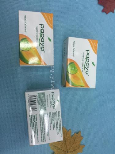 factory direct new lemon papaya whitening soap english foreign trade advanced box packaging