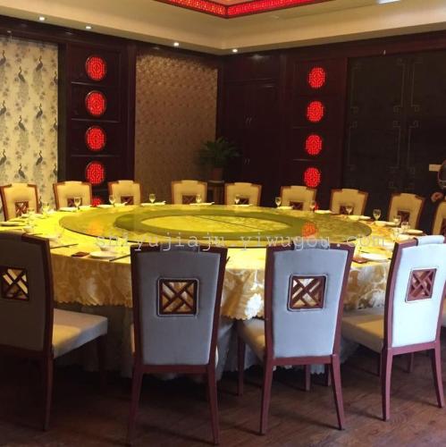 Zhejiang Hangzhou Hotel Box Remote Control Electric Turntable Dining Table Large Tempered Glass Electric Table