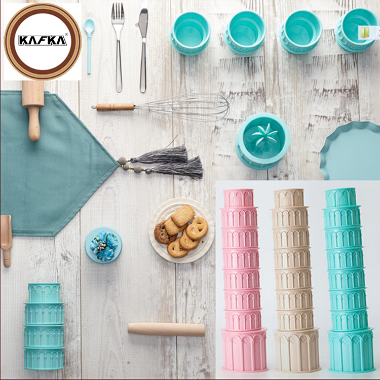 比萨斜塔套杯 时尚15件套叠叠水杯 下午茶咖啡杯