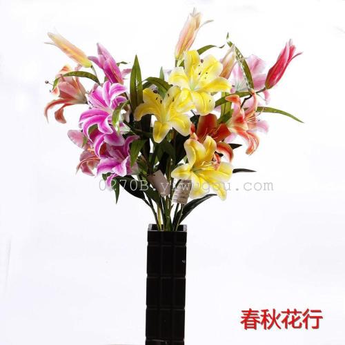 perfume lily artificial flower/tiger orchid artificial flower silk flower living room decorative flower pastoral floor flower