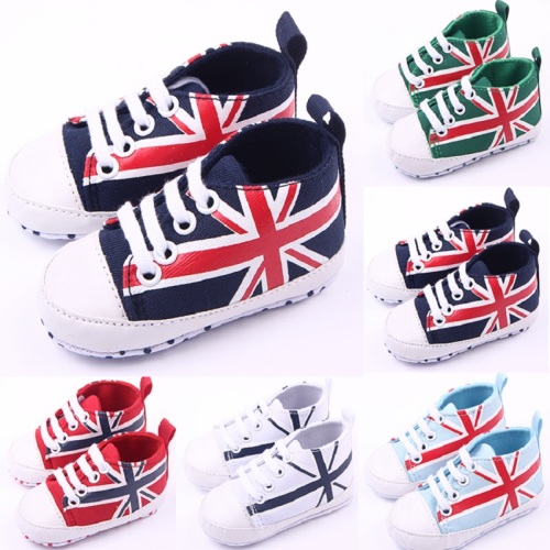 Spring and Autumn New Rice Flag Front Lace-up Baby Shoes Toddler Shoes Baby‘s Shoes