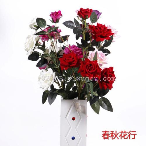 Fake Flower Single Artificial Rose Bouquet Free Shipping Wedding Decoration Floral living Room Dining Table Coffee Table Wedding Room Bedroom Decoration