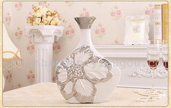 热销爆款 陶瓷电镀花瓶工艺品摆件 简约时尚家居