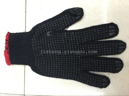 Seven Needle Machine Black Cotton Yarn Single-Sided Black Dispensing Labor Gloves