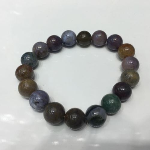 Natural Stone Indian Agate round Bead Bracelet Jewelry Necklace