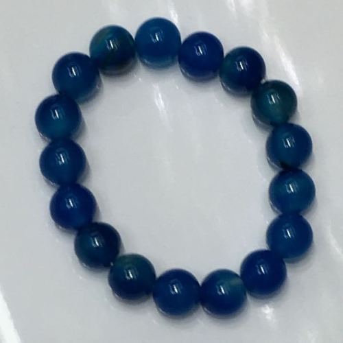 Natural Stone Blue Agate Bracelet Ornament， Necklace， Pendant