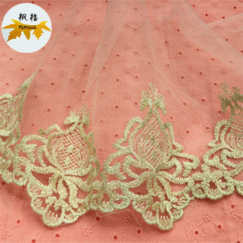 Factory Direct Sales High Quality Gold Thread Mesh Lace Accessories Clothing Lace