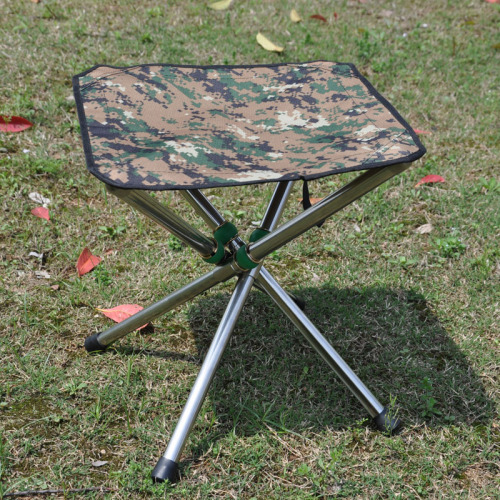 Sled Dog Outdoor Stainless Steel Folding Stool 600D Oxford Cloth Camping Picnic Fishing