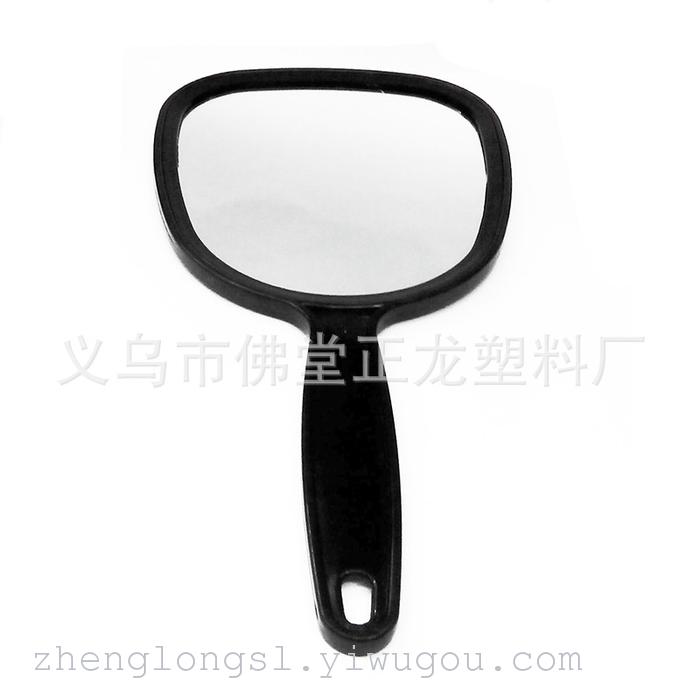供应黑色单面手柄镜 手持塑料化妆镜子 可印L