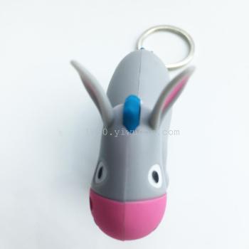 新款可爱小毛驴挂件 LED发光发声钥匙扣挂件