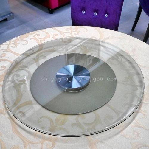Hangzhou Hotel Banquet Tempered Glass Turntable Dining Table Frosted Glass Paint Glass