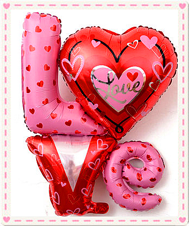 show Love for Wedding Ceremony Qixi Romantic Siamese Love Aluminum Balloon