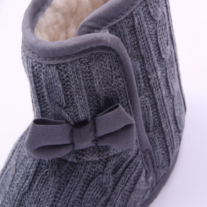 冬季新款 毛线针织婴儿棉鞋 宝宝鞋 学步鞋 _米