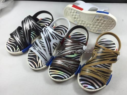 Children‘s Sandals NMD Leopard Print Blowing PVC Bottom Kids Sandals