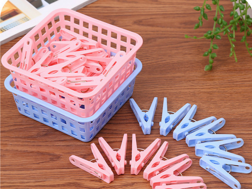 Drying Socks Clip Underwear Clip Spring Clip Windproof Clothespin Quilt Airing Clip Non-Slip Plastic Rack with Storage Basket