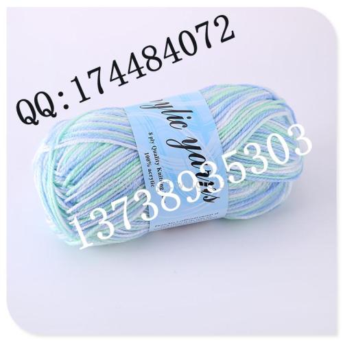 factory direct sales 4-strand wool color section dyed wool crafts toys doll head hair line acrylic thread