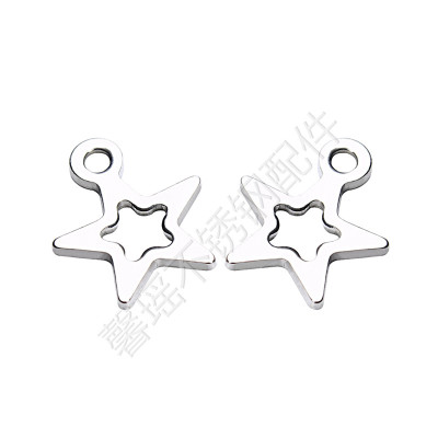 Stainless Steel Small Pendant DIY Bracelet Anklet Necklace Ear Stud Accessories Processing Customized Five-Pointed Star