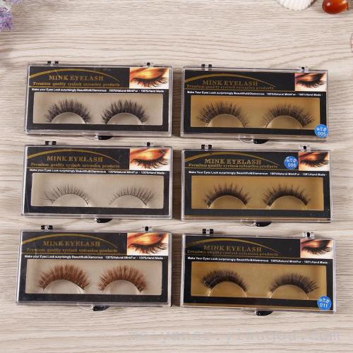 luxury mink hair false eyelashes natural thick pull long eyelash handmade factory wholesale