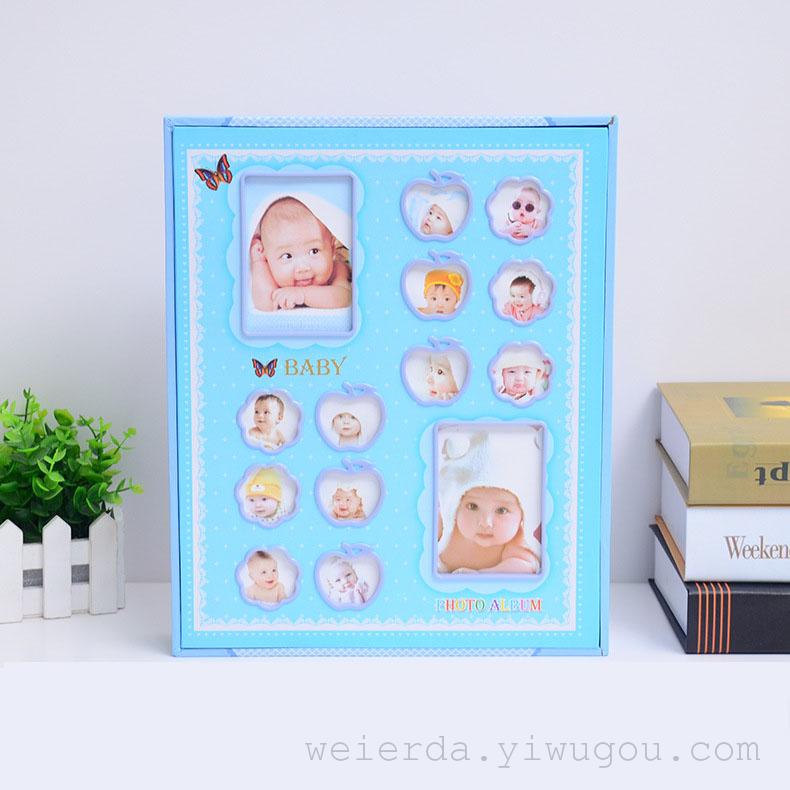 新款宝宝成长册创意手工DIY影集粘胶20张纪念册