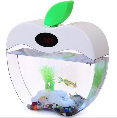 little apple type fish tank aquarium desktop multifunctional mini fish tank usb creative fish tank