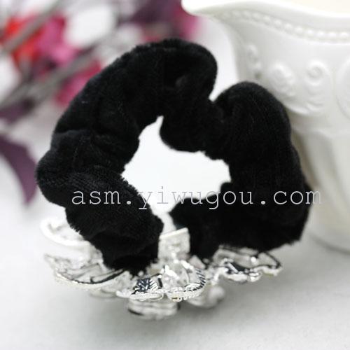 Korean water diamond velvet hair circle, hair circle, hair accessory, hair tie, hair bun, hair flower, ponytail headwear pic 6