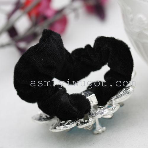 Korean water diamond velvet hair circle, hair circle, hair accessory, hair tie, hair bun, hair flower, ponytail headwear pic 12