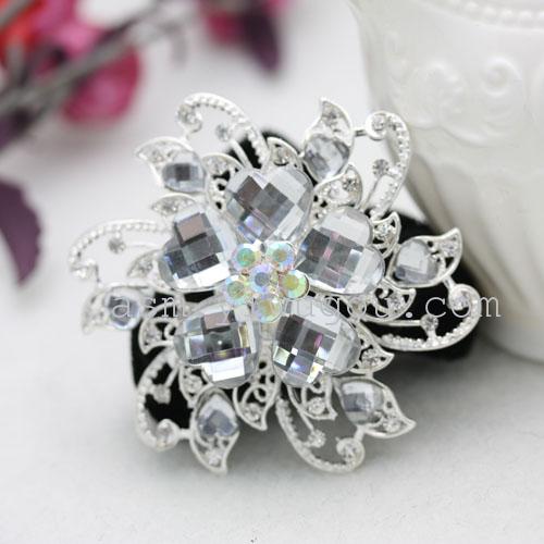 Korean water diamond velvet hair circle, hair circle, hair accessory, hair tie, hair bun, hair flower, ponytail headwear pic 4