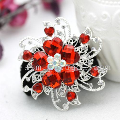 Korean water diamond velvet hair circle, hair circle, hair accessory, hair tie, hair bun, hair flower, ponytail headwear pic 13