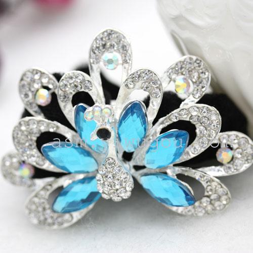 Korean water diamond velvet hair circle, hair circle, hair accessory, hair tie, hair bun, hair flower, ponytail headwear pic 11