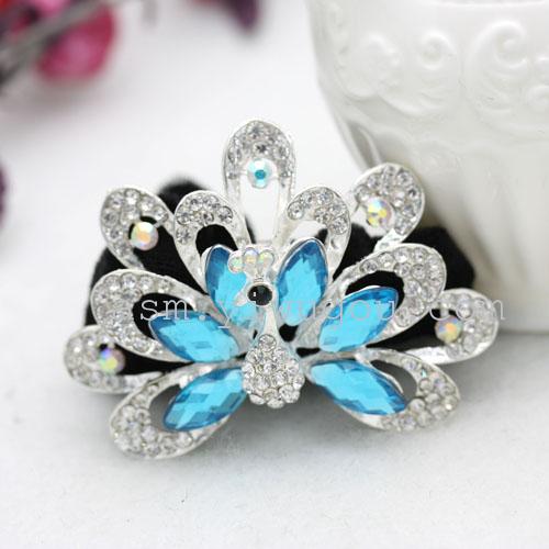 Korean water diamond velvet hair circle, hair circle, hair accessory, hair tie, hair bun, hair flower, ponytail headwear pic 10