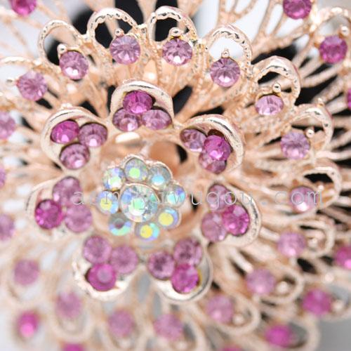 Korean water diamond velvet hair circle, hair circle, hair accessory, hair tie, hair bun, hair flower, ponytail headwear pic 2