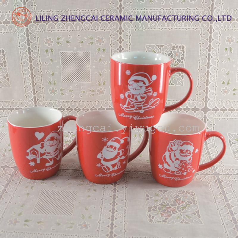圣诞陶瓷杯 咖啡杯 陶瓷广告杯