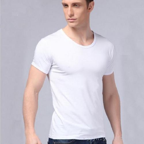 Men‘s Short-Sleeved T-shirt Summer Half Sleeve T-shirt Men‘s Solid Color Slim-Fit Clothes Bottoming Shirt Trendy Top