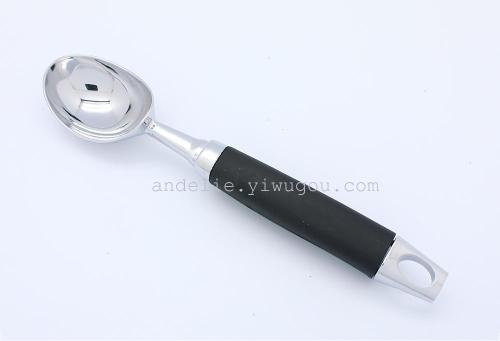 black non-slip handle stainless steel ice cream spoon ice cream spoon support sample customization other materials