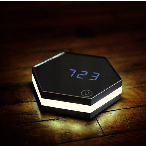镜像钟 多功能镜像数字闹钟 镜子闹钟 床头护眼小夜灯