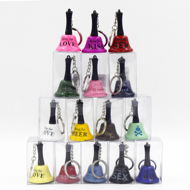 迷你情侣系列钥匙扣 手动摇铃钥匙扣 金属铃铛扣挂饰