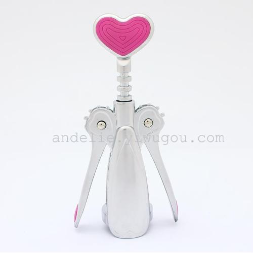 heart-shaped thread pink design high-grade zinc alloy bottle opener wine bottle opener custom logo