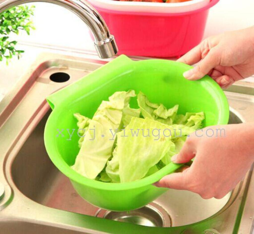 可挂式大号水槽沥水篮 厨房洗菜收纳盆 水果蔬菜沥水篮子