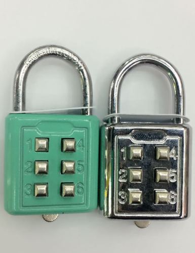 Lock Padlock Button 6-Digit Password Combination Lock