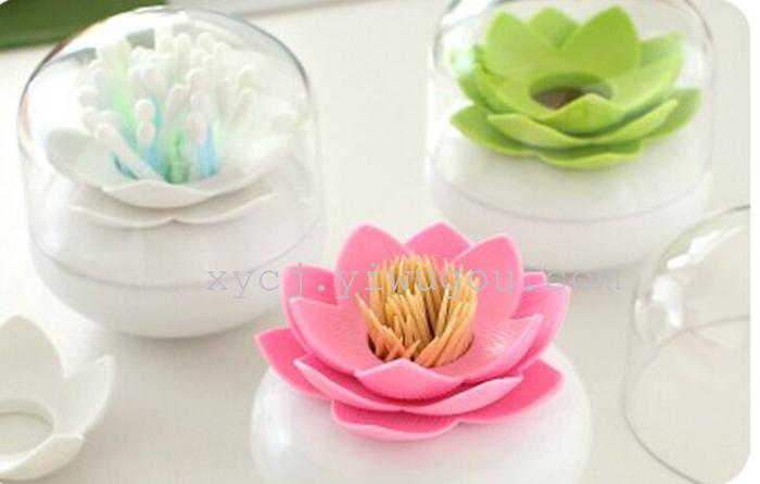 Lotus cotton swab can, beautiful and creative lotus toothpick box, cotton swab can, South Korea pic 3