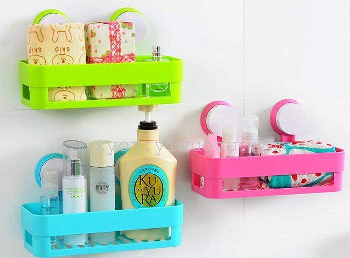 Creative, traceless, candy-colored, powerful double suction cup storage rack, bathroom storage rack, kitchen utility rack pic 3