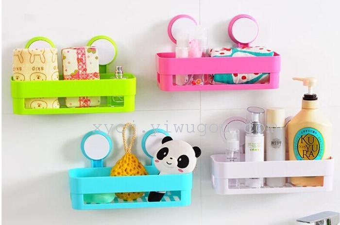 Creative, traceless, candy-colored, powerful double suction cup storage rack, bathroom storage rack, kitchen utility rack pic 4