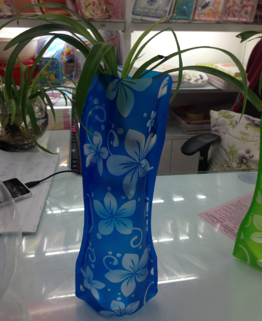 一次性简易印花塑料花瓶