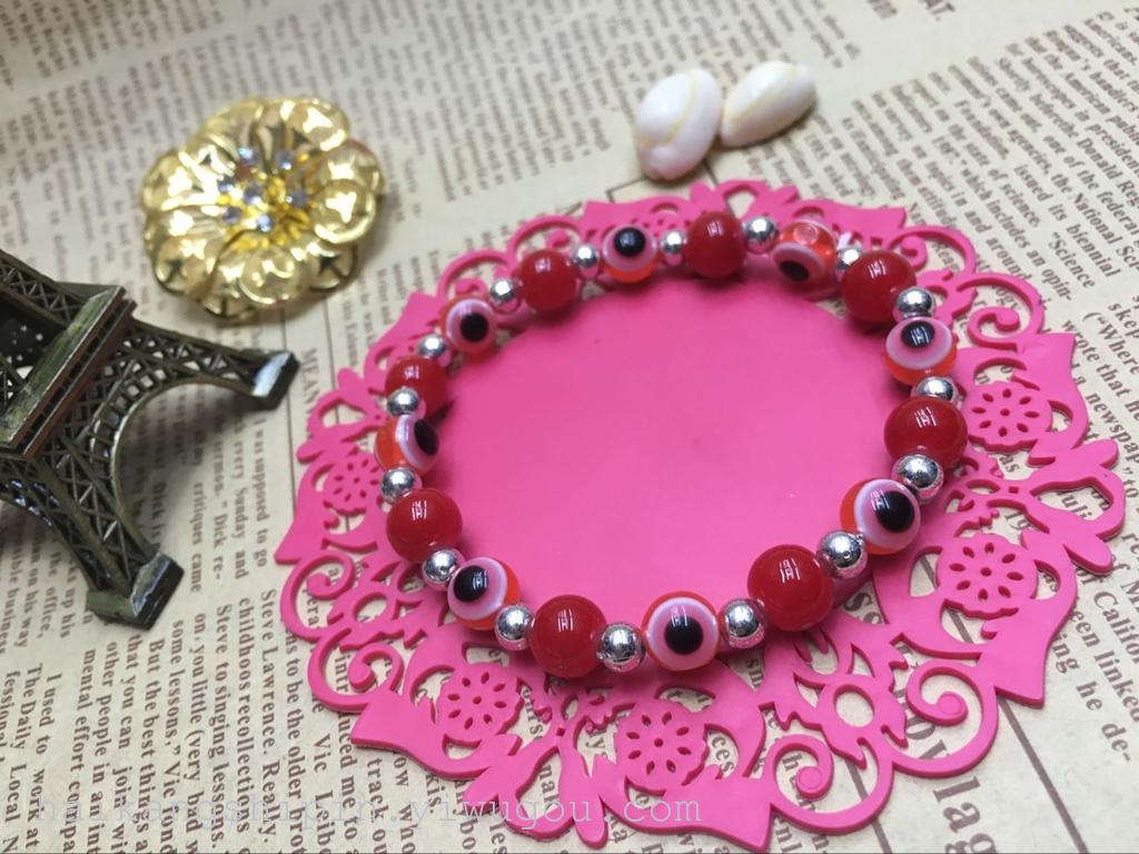 银珠猫眼玉料手链女生百搭款